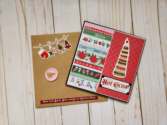Tarjeta grande "Hot Cocoa" Navidad
