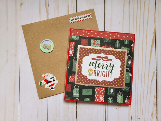 Tarjeta grande Navidad "Merry & Bright"