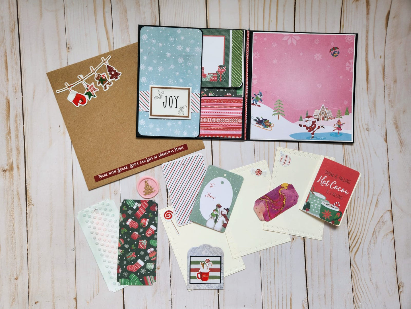 Tarjeta grande "Hot Cocoa" Navidad