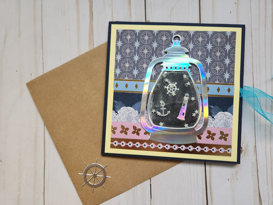 Tarjeta tríptico "Farolillo nautico"