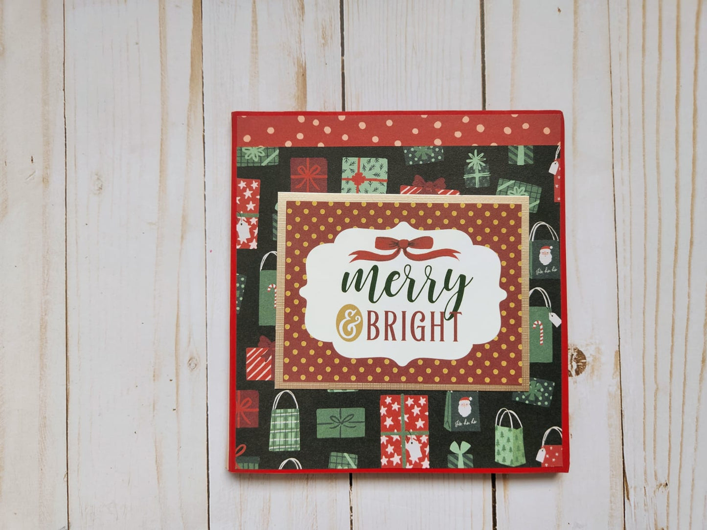 Tarjeta grande Navidad "Merry & Bright"